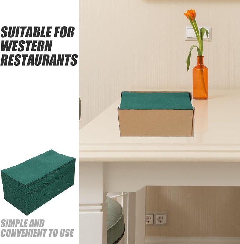 مناديل زفاف خضراء قابلة للتصرف 50 قطعة مناشف ورقية ناعمة مقاومة للتمزق للضيوف - Image 3